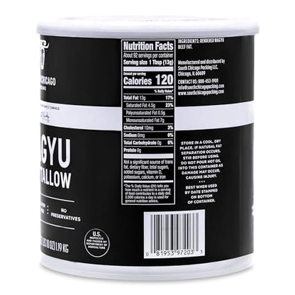 South Chicago Packing Wagyu Beef Tallow, 42 Ounces, Paleo-friendly, Keto-friendly, 100% Pure Wagyu-UPStoxs