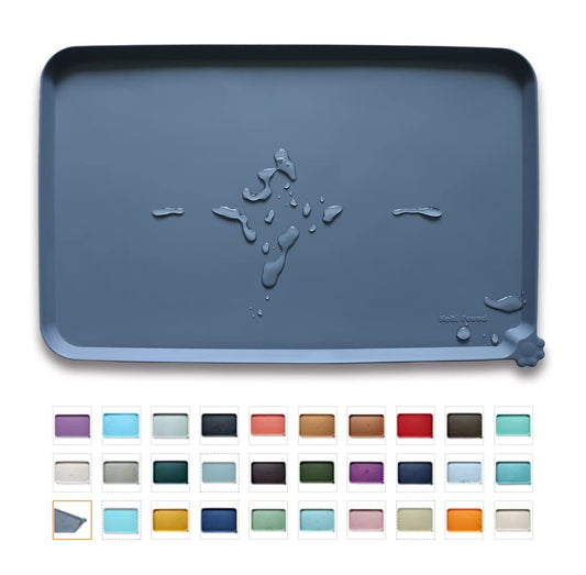 Hoki Found -Waterproof Pet Feeding Mats with High Lips - Multiple Size and Colors for Dogs, Cats & Others-G-UPStoxs