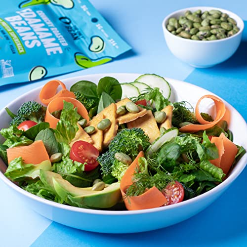 The Only Bean Crunchy Dry Roasted Edamame Snacks (Sea Salt), Keto Snack Food, High Protein (11g) Healthy Snacks, Low Carb Gluten Free Office Vegan Food 100 Calorie Snack Pack, 0.9oz 10 Pack-UPStoxs