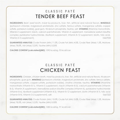Fancy Feast Poultry and Beef Feast Classic Pate Collection Grain Free Wet Cat Food Variety Pack - (Pack of 30) 3 oz. Cans-UPStoxs