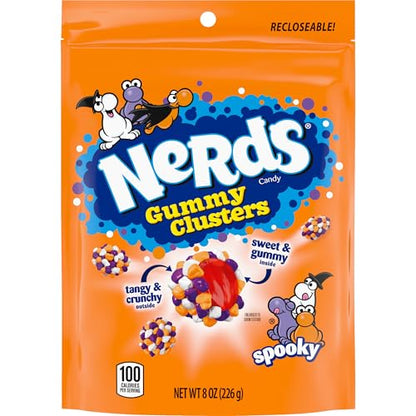 Nerds Spooky Gummy Clusters, Halloween Candy, Nerds Gummy Candies, 8 Ounce Treat Resealable Pouch-UPStoxs