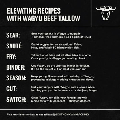 South Chicago Packing Wagyu Beef Tallow, 42 Ounces, Paleo-friendly, Keto-friendly, 100% Pure Wagyu-UPStoxs