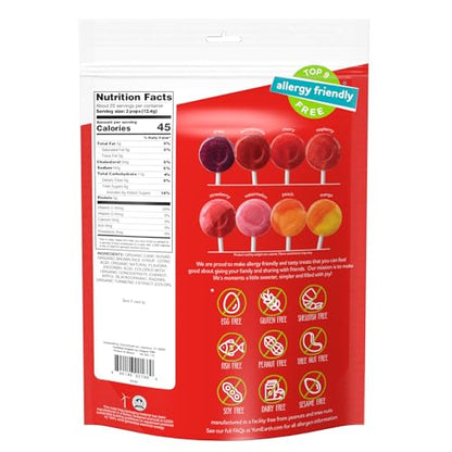 YumEarth Organic Pops Variety Pack, 50 Fruit Flavored Favorites Lollipops, Allergy Friendly, Gluten Free, Non-GMO, Vegan, No Artificial Flavors or Dyes-UPStoxs