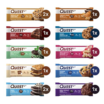 Quest Nutrition Ultimate Variety Pack Protein Bars, High Protein, Low Carb, Gluten Free, Keto Friendly, 12 Count-UPStoxs
