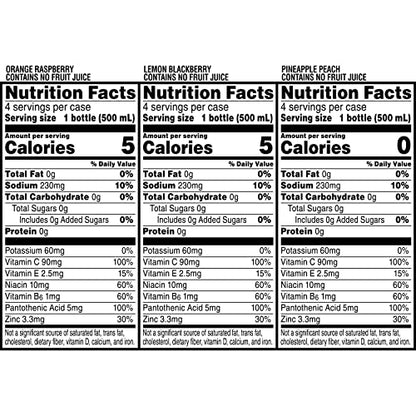Propel Immune Support with Vitamin C + Zinc, 3 Flavor Variety Pack, 16 Fl Oz (Pack of 12)-UPStoxs