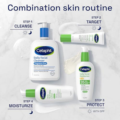 Cetaphil Face Wash, Daily Facial Cleanser for Sensitive, Combination to Oily Skin, NEW 16 oz, Fragrance Free, Gentle Foaming, Soap Free, Hypoallergenic (Packaging May Vary)-UPStoxs