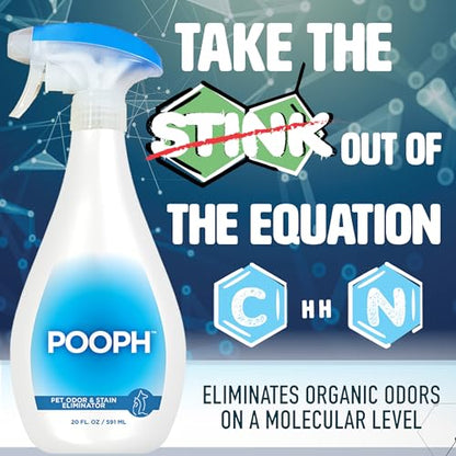 Pooph Pet Odor Eliminator, 20oz Spray - Dismantles Odors on a Molecular Basis, Dogs, Cats, Freshener, Urine, Poop, Pee, Deodorizer, Natures, Puppy, Fresh, Clean, Furniture, Potty, Safe-UPStoxs