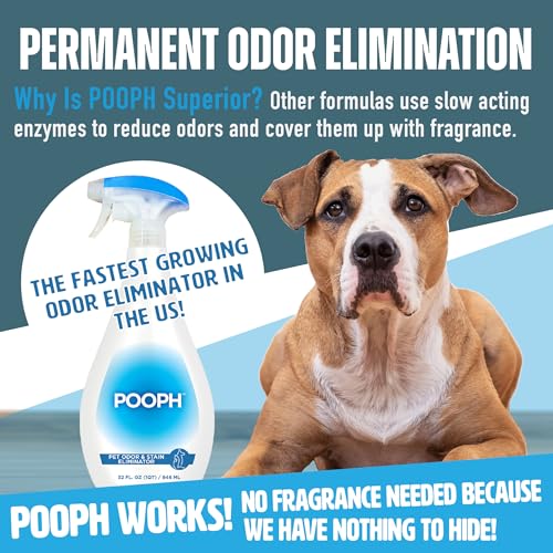 Pooph Pet Odor Eliminator, 32oz Spray - Dismantles Odors on a Molecular Basis, Dogs, Cats, Freshener, Urine, Poop, Pee, Deodorizer, Natures, Puppy, Fresh, Clean, Furniture, Potty, Safe-UPStoxs
