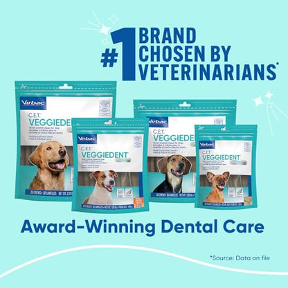 Virbac CET Veggiedent FR3SH Tartar Control Chews for Dogs, Medium (Pack of 30)-UPStoxs