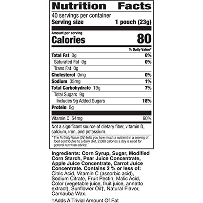 Mott's Fruit Flavored Snacks, Assorted Fruit, Pouches, 0.8 oz, 40 ct-UPStoxs
