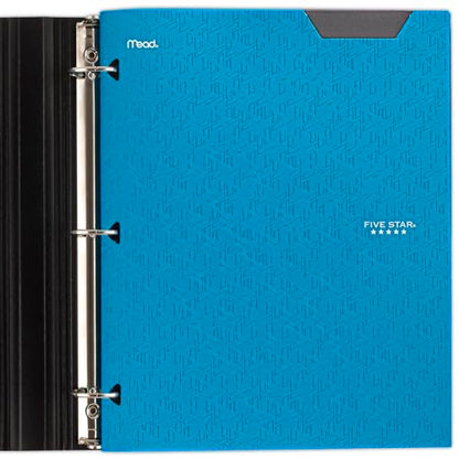 Five Star 2-Pocket Folder, Plastic Folder with Stay-Put Tabs, Fits 3 Ring Binder, Holds 8-1/2" x 11" Paper, Blue (333420H-ECM)-UPStoxs