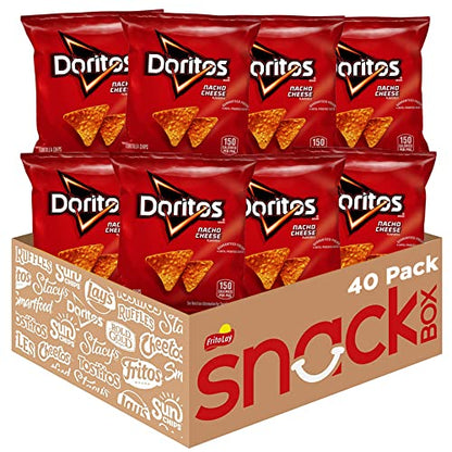 Doritos Flavored Tortilla Chips, Nacho Cheese, 1 Ounce (Pack of 40)-UPStoxs