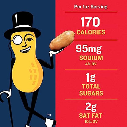PLANTERS Salted Cocktail Peanuts, Party Snack, Plant-Based Protein, After School Snack, Roasted in Peanut Oil, Salted Nuts, Snack for Adults, Flavored with Sea Salt, Bulk Nuts, Kosher, 2.19lb (2 lb, 30z = 35 oz) Jar-UPStoxs