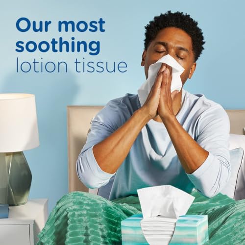 Puffs Plus Lotion Facial Tissues, 8 Family Boxes, 124 Facial Tissues per Box, Allergies and Colds-UPStoxs