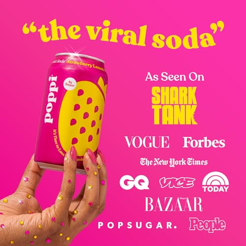 POPPI Sparkling Prebiotic Soda, Beverages w/Apple Cider Vinegar, Seltzer Water & Fruit Juice, Fun Favorites Variety, 12oz (12 Pack) (Packaging May Vary)-UPStoxs