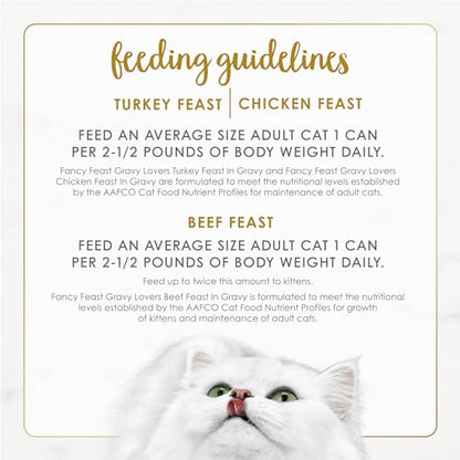 Purina Fancy Feast Gravy Lovers Poultry and Beef Grilled Gourmet Wet Cat Food Variety Pack - 3 Ounce (Pack of 24)-UPStoxs