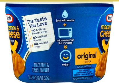 Kraft Original Easy Microwavable Macaroni and Cheese Cups (8 ct Box, 2.05 oz Cups)-UPStoxs