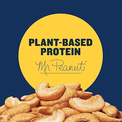 PLANTERS Salted Cashew Halves & Pieces, Party Snacks, Plant-Based Protein, Quick Snack for Adults, After School Snack, Roasted Cashews, Flavored with Sea Salt, Bulk Nuts, Kosher, 26oz Canister-UPStoxs