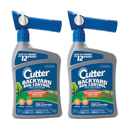 Cutter Backyard Bug Control Spray Concentrate (2 Pack), Kills Mosquitoes, Fleas & Listed Ants, 32 fl Ounce-UPStoxs
