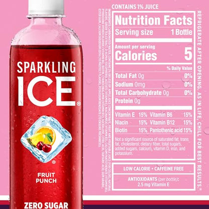 Sparkling Ice Purple Variety Pack, Flavored Water, Zero Sugar, with Vitamins and Antioxidants, 17 fl oz, 12 count (Black Raspberry, Cherry Limeade, Orange Mango, Kiwi Strawberry)-UPStoxs