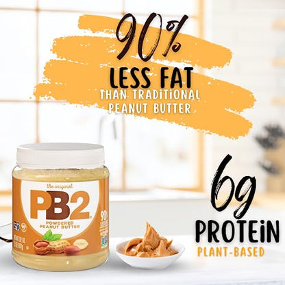 PB2 Original Powdered Peanut Butter - 6g of Protein, 90% Less Fat, Certified Gluten Free, Only 60 Calories per Serving, Perfect for Protein Shakes, Smoothies, and Low-Carb, Keto Diets-UPStoxs