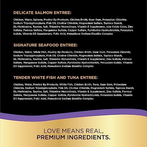 SHEBA Perfect Portions Paté Wet Cat Food Trays (24 Count, 48 Servings), Signature Seafood Entrée, Easy Peel Twin-Pack Trays-UPStoxs