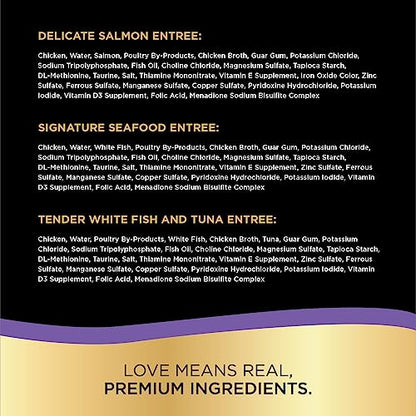 SHEBA Perfect Portions Paté Wet Cat Food Trays (24 Count, 48 Servings), Signature Seafood Entrée, Easy Peel Twin-Pack Trays-UPStoxs