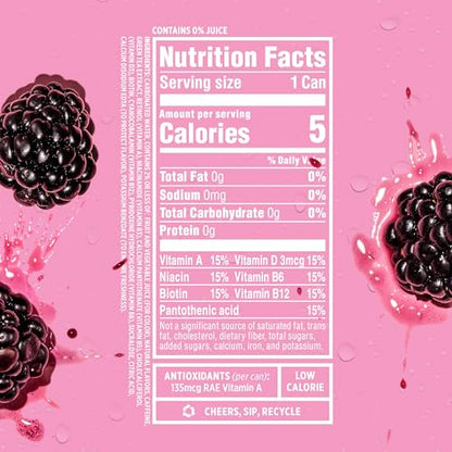 Sparkling Ice +Caffeine Black Raspberry Sparkling Water with Caffeine, Zero Sugar, with Antioxidants and Vitamins,16 fl oz Cans (Pack Of 12)-UPStoxs