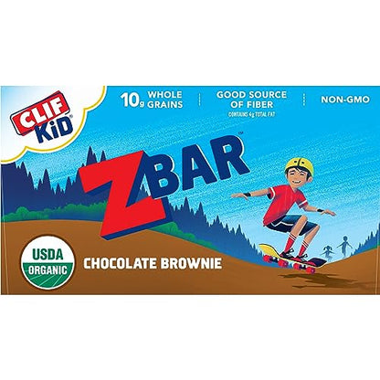 CLIF Kid Zbar - Chocolate Brownie - Soft Baked Whole Grain Snack Bars - USDA Organic - Non-GMO - Plant-Based - 1.27 oz. (18 Pack)-UPStoxs