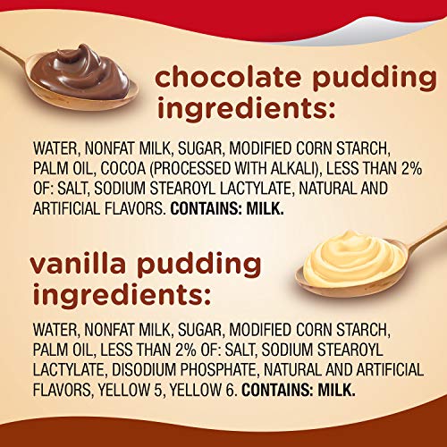 Snack Pack Chocolate and Vanilla Flavored Pudding Cups Family Pack, 12 Count Pudding Cups (1 Pack)-UPStoxs