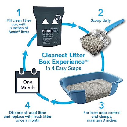 Boxie® Probiotic 40 Day Natural Odor Control Cat Litter, 28lb Clumping Clay Kitty Litter-UPStoxs