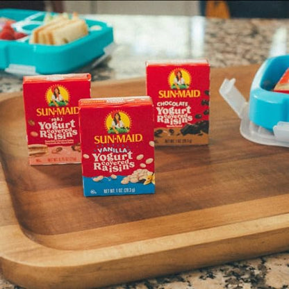 Sun-Maid Vanilla Yogurt Coated Raisins - (6 Pack) 1 oz Snack-Size Box - Yogurt Covered Dried Fruit Snack for Lunches and Snacks-UPStoxs