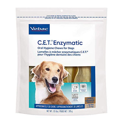 Virbac CET Enzymatic Oral Hygiene Chews for Dogs-UPStoxs