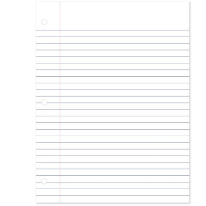 Mead Loose Leaf Paper, Notebook Paper, Wide Ruled Filler Paper, Standard, 8 x 10.5, 200 Sheets (15200) White-UPStoxs