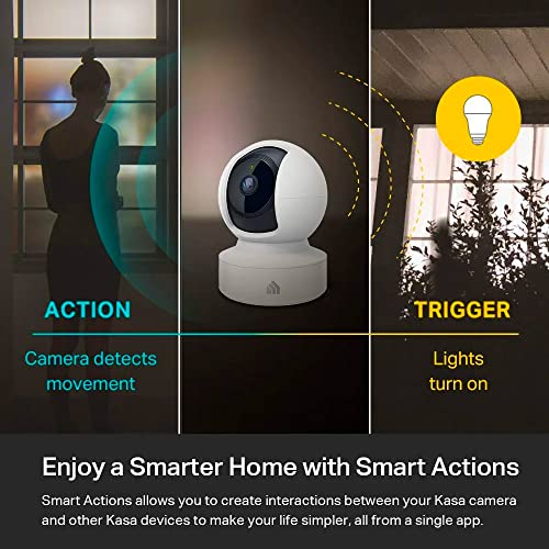Kasa Indoor Pan/Tilt Smart Security Camera, 1080p HD Dog-Camera,2.4GHz with Night Vision,Motion Detection for Baby and Pet Monitor, Cloud & SD Card Storage, Works with Alexa& Google Home (EC70), White-UPStoxs