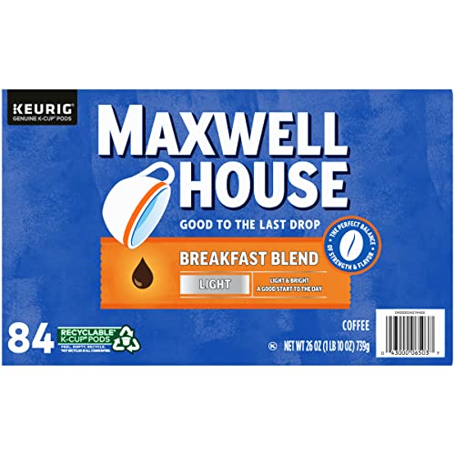 Maxwell House Breakfast Blend Light Roast K-Cup Coffee Pods (84 ct Box)-UPStoxs