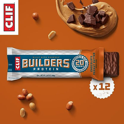 CLIF Builders - Chocolate Peanut Butter Flavor - Protein Bars - Gluten-Free - Non-GMO - Low Glycemic - 20g Protein - 2.4 oz.-UPStoxs