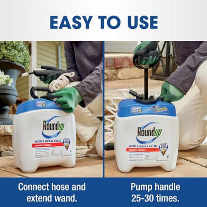 Roundup Weed & Grass Killer₄ with Pump 'N Go 2 Sprayer, Use In and Around Flower Beds, Trees & More, 1.33 gal.-UPStoxs