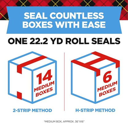 Scotch Heavy Duty Shipping and Moving Packing Tape, Clear, Packing and Moving Supplies, 1.88 in. x 22.2 yd., 6 Tape Rolls with Dispensers-UPStoxs