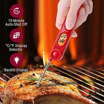 ThermoPro TP-03B Digital Meat Thermometer for Cooking Kitchen Food Candy Instant Read Thermometer with Backlight and Magnet for Oil Deep Fry BBQ Grill Smoker Thermometer-UPStoxs