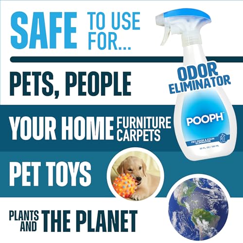 Pooph Pet Odor Eliminator, 20oz Spray - Dismantles Odors on a Molecular Basis, Dogs, Cats, Freshener, Urine, Poop, Pee, Deodorizer, Natures, Puppy, Fresh, Clean, Furniture, Potty, Safe-UPStoxs