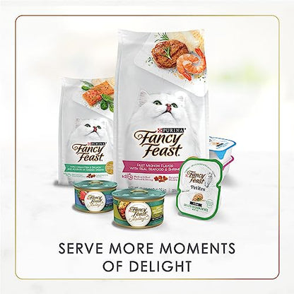 Purina Fancy Feast Tender Ocean Whitefish, Turkey, Chicken and Salmon Feasts Wet Kitten Food Variety Pack - (Pack of 24) 3 oz. Boxes-UPStoxs