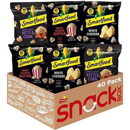 Smartfood Popcorn, Variety Pack, 0.5 Ounce (Pack of 40)-UPStoxs