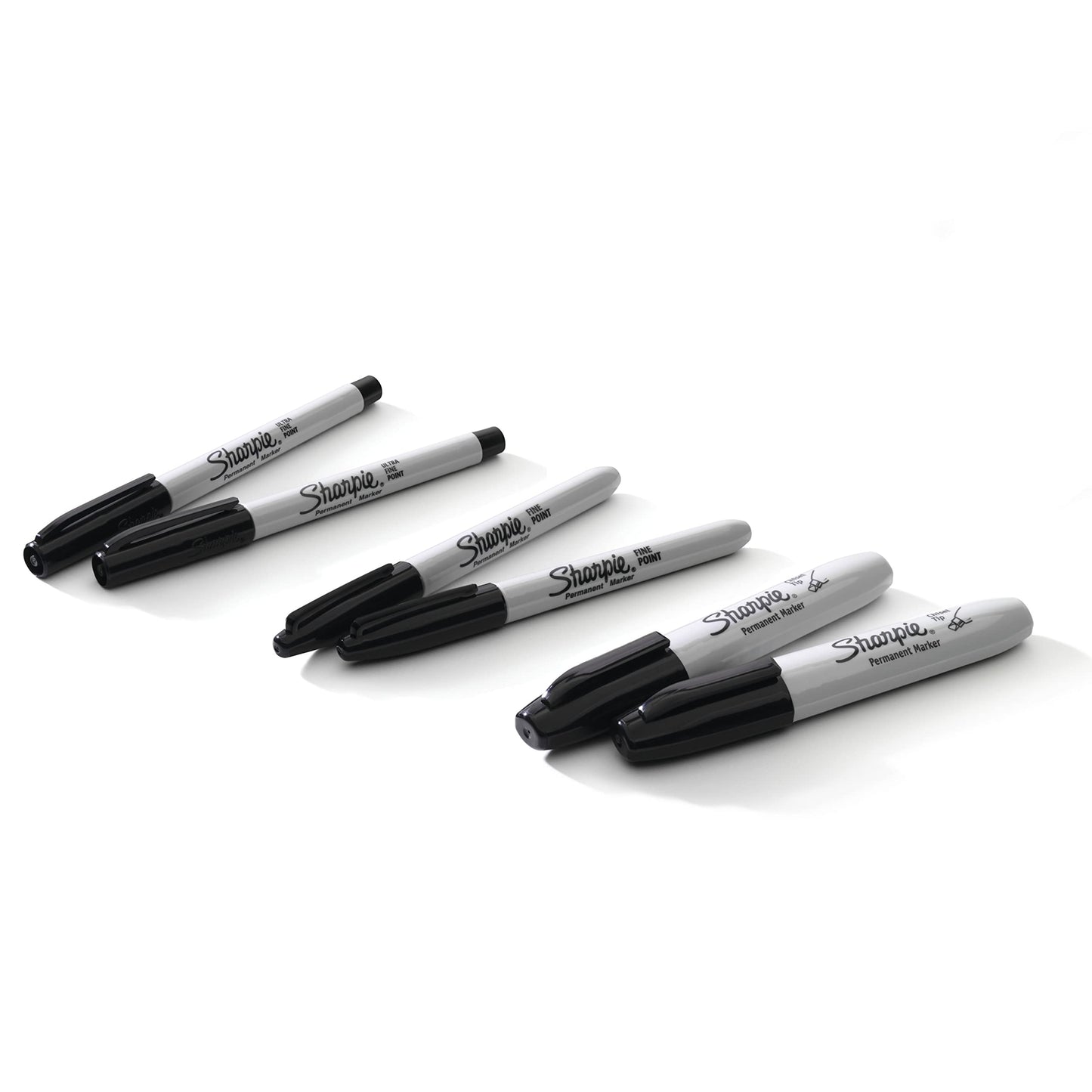Sharpie Permanent Markers Variety Pack, Featuring Ultra-Fine, Chisel Tip, And Fine Tip Marker Set, Writing And Poster Markers, Black, 6 Count-UPStoxs