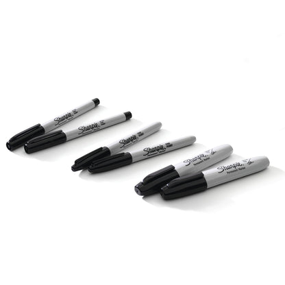 Sharpie Permanent Markers Variety Pack, Featuring Ultra-Fine, Chisel Tip, And Fine Tip Marker Set, Writing And Poster Markers, Black, 6 Count-UPStoxs