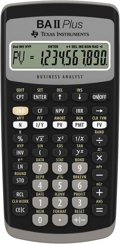 Texas Instruments BA II Plus Financial Calculator, Black Medium-UPStoxs