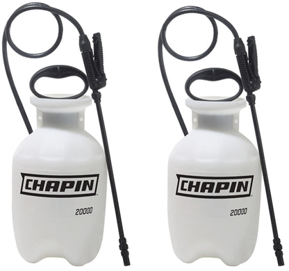 Chapin 22000 Made in USA Value Pack of 2 Units, 1 Gallon Lawn and Garden Pump Pressured Sprayer, for Spraying Plants, Garden Watering, Lawns, Weeds and Pests, Translucent White-UPStoxs