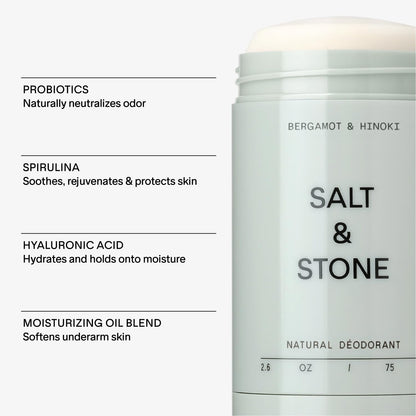 SALT & STONE Natural Aluminum-Free Deodorant with Bergamot & Hinoki - For Men & Women-UPStoxs