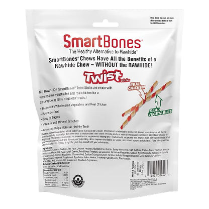 SmartBones Smart Twist Sticks, Rawhide Free Dog Chew Sticks, Made With Real Chicken, 50 Sticks (Pack of 1)-UPStoxs
