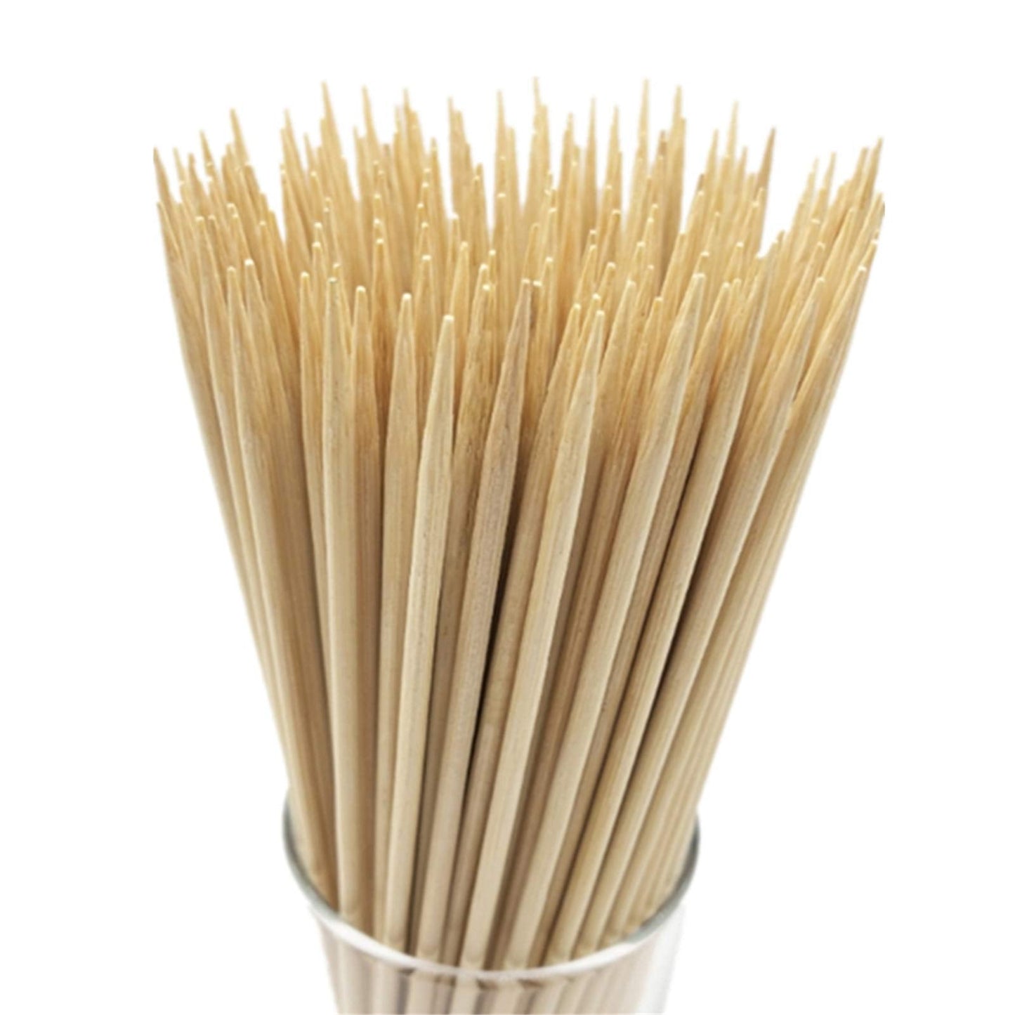 HOPELF 12" Natural Bamboo Skewers for BBQ，Appetiser，Fruit，Cocktail，Kabob，Chocolate Fountain，Grilling，Barbecue，Kitchen，Crafting and Party. Φ=4mm, More Size Choices 6"/8"/10"/14"/16"/30"(100 PCS)-UPStoxs